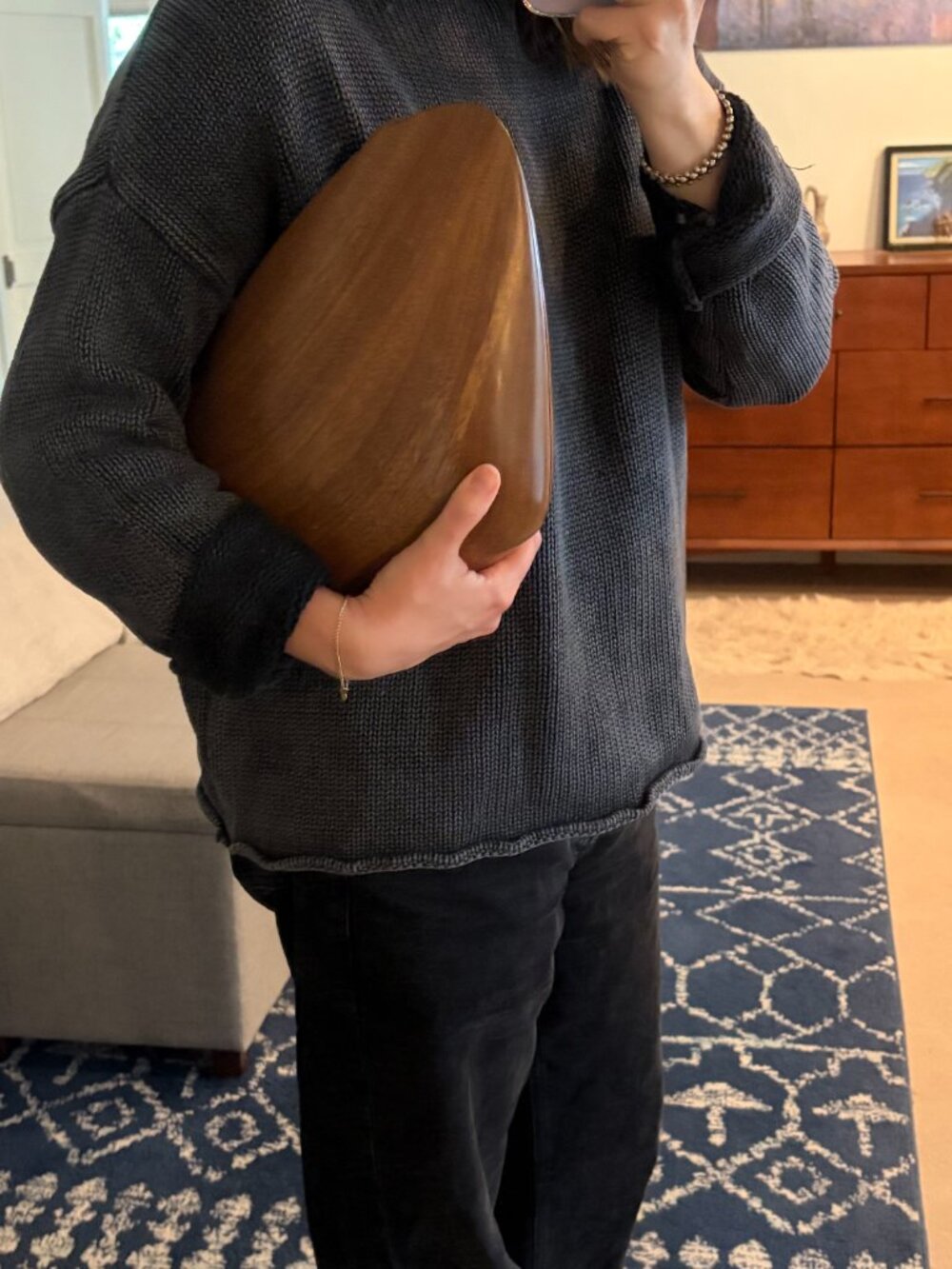 Rare Ports 1961 wooden clutch purse artist - Picture 5 of 15